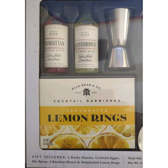 Oak Street Bourbon Cocktail Gift Set Rocks Glass Jigger Old Fashioned Manhattan - Picture 4 of 4